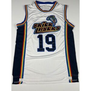 MTV Brick Layers Aaliyah #19 Basketball Jersey‎ White Multi Color Large